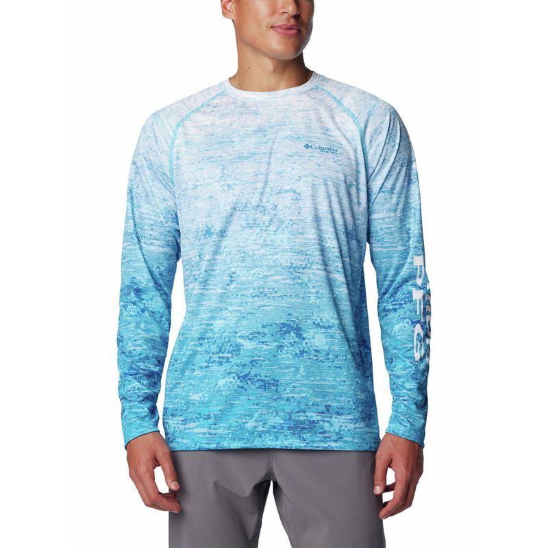 COLUMBIA - Polera Hombre Super Terminal Tackle Azul COLUMBIA