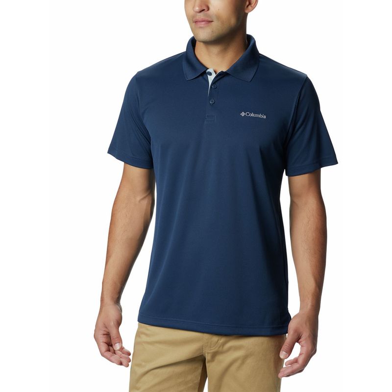 COLUMBIA - Polera Manga Corta Hombre Polo Utilizer Azul COLUMBIA