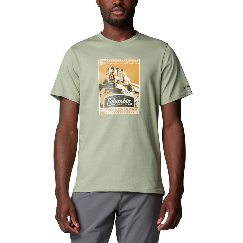 COLUMBIA - Polera Hombre Csc Seasonal Logo Verde COLUMBIA.-