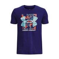 Polera manga corta Box Logo Camo niño Azul