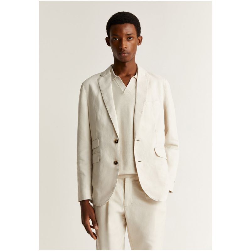 SCALPERS - Blazer Lino Ligera Beige.