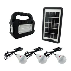 GENERICO - Kit Panel Solar Camping +Linterna + Ampolletas
