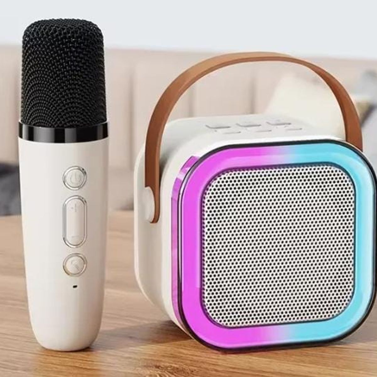 GENERICO - Parlante Karaoke luces portátil 1 micrófonos