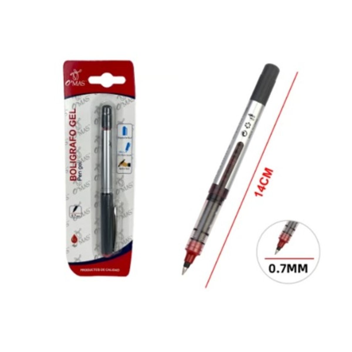 GENERICO - BOLIGRAFO TINTA GEL ROJO 1PCS 0.7MM - 12 UNID