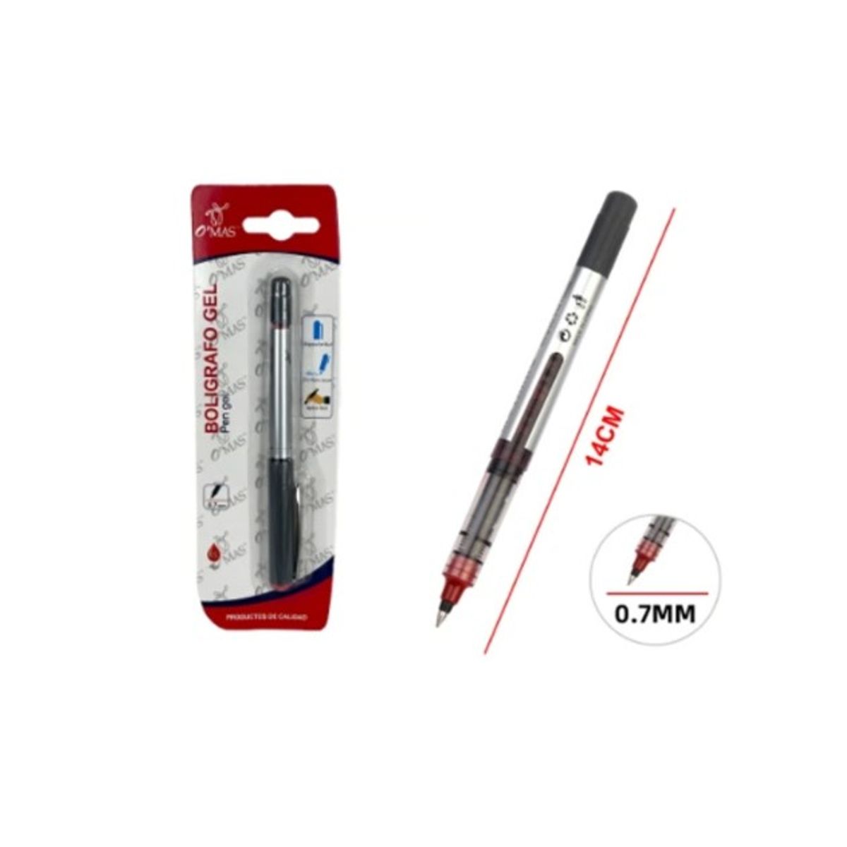 GENERICO - BOLIGRAFO TINTA GEL ROJO 1PCS 0.7MM - 12 UNID