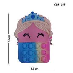GENERICO - Cartera De Pop It Juguetes Antiestres Infantil Colores 14x85cm - Celeste - 14