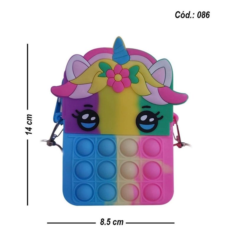 GENERICO - Cartera De Pop It Juguetes Antiestres Infantil Colores 14x85cm - Amarillo - 14