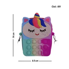 GENERICO - Cartera De Pop It Juguetes Antiestres Infantil Colores 14x85cm - Turquesa - 14