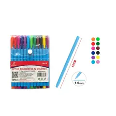 GENERICO - BOLIGRAFO 12 COLORES 1.0MM