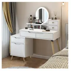 HOMER DESIGN - Tocador Con Espejo De Luz Comoda Extendible 130x40x110cm