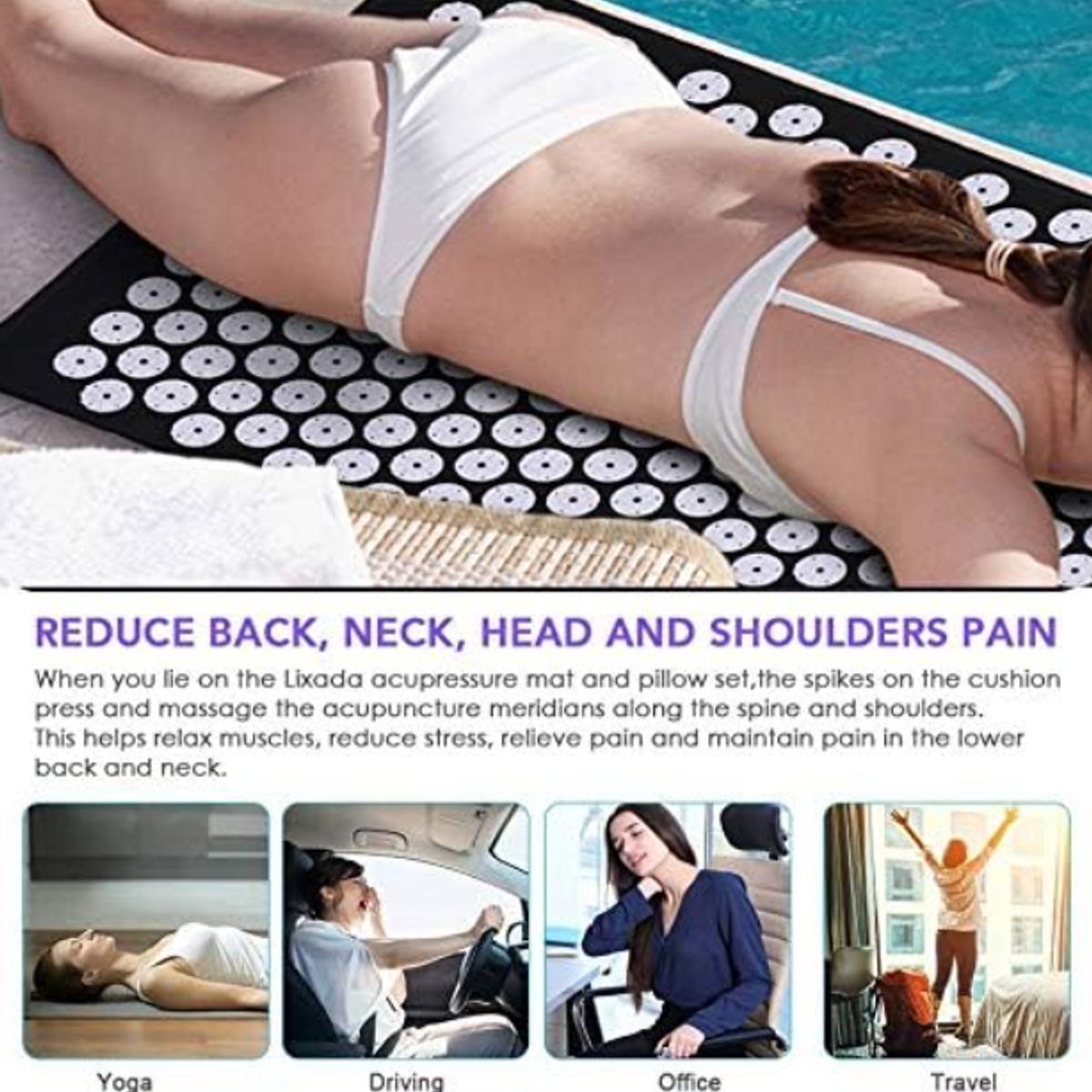 IRM - Colchoneta Masajeadora de Acupresión Para Cuerpo y Cuello