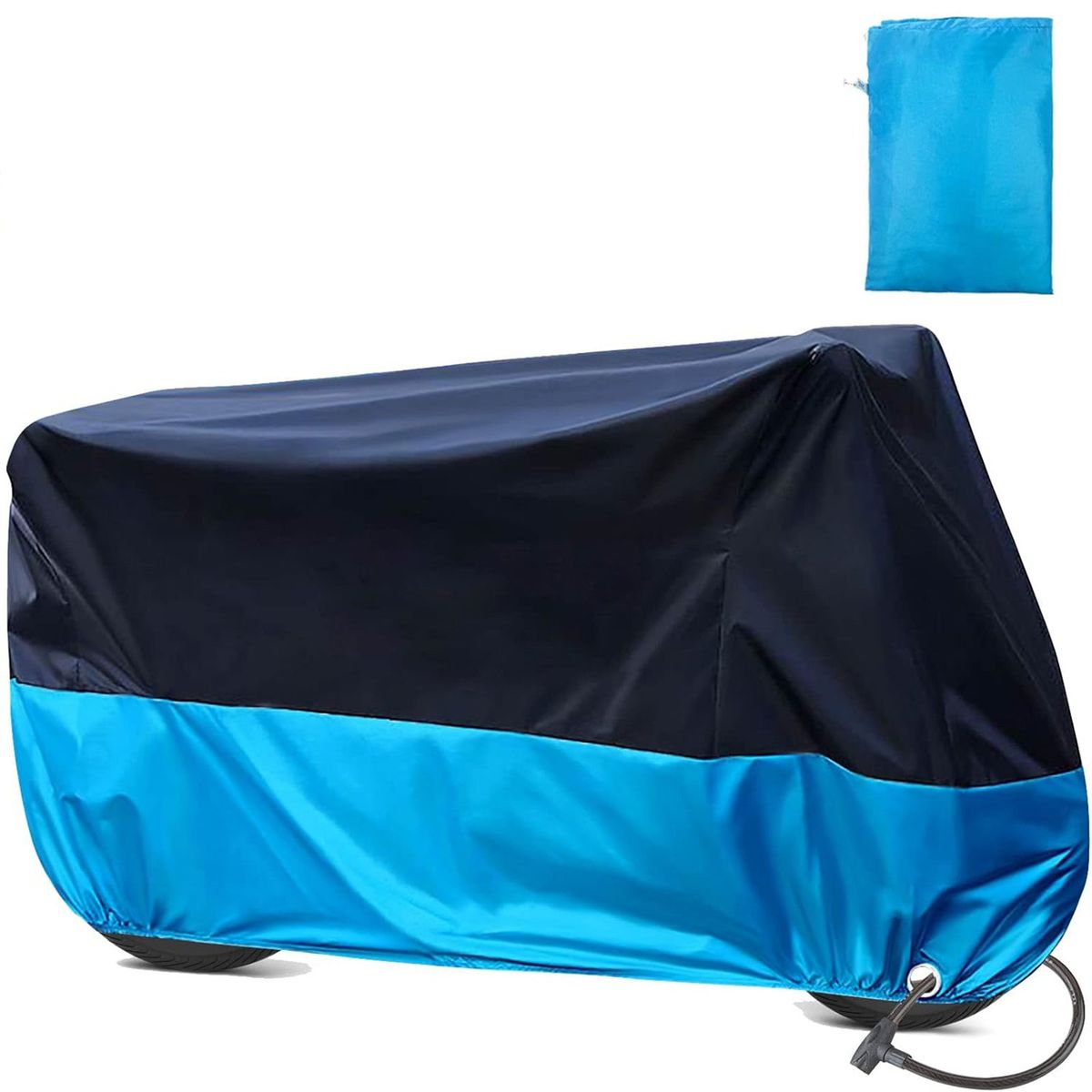 COREJOY - Carpa Oxford impermeable  Cubre Moto Bicicleta azul-2XL