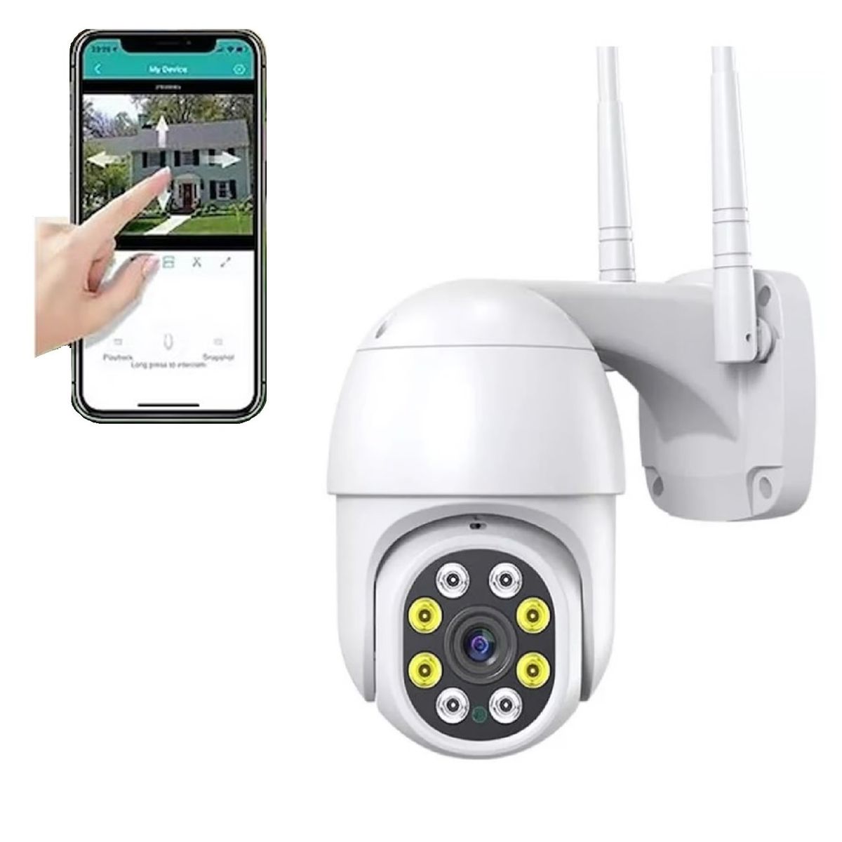 GENERICO - Cámara Ip Movimiento Infrarrojo Impermeable Wifi Full Hd Exterior