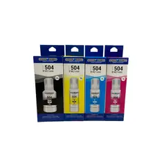 PACIFIC COLOR - Pack 4 Tintas alternativas T504 Compatible EPSON