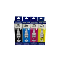 PACIFIC COLOR - Pack 4 Tintas alternativas T664 Compatible EPSON