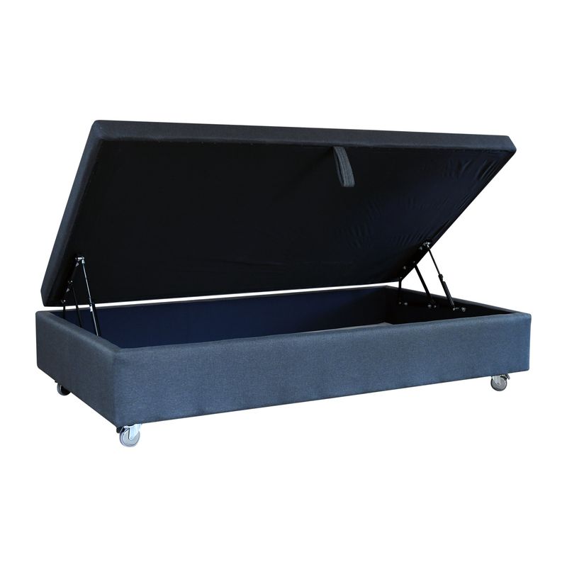 BLOCCARE - Base De Cama Baul 1 Plaza L190cm. Rueda Pyton para colchon V.elastico
