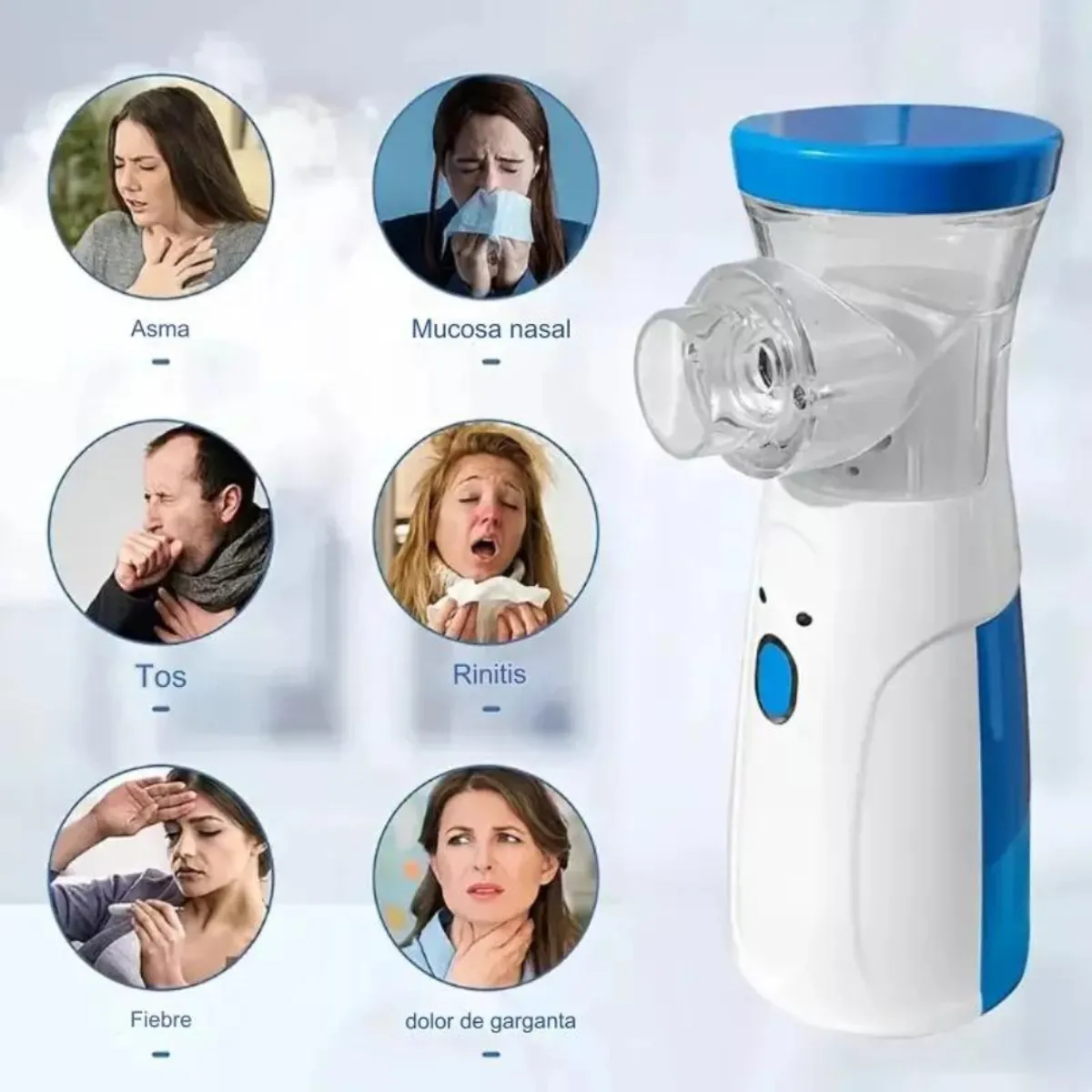 LINE - Nebulizador Inhalador Portátil Recargable USB Niño Adulto