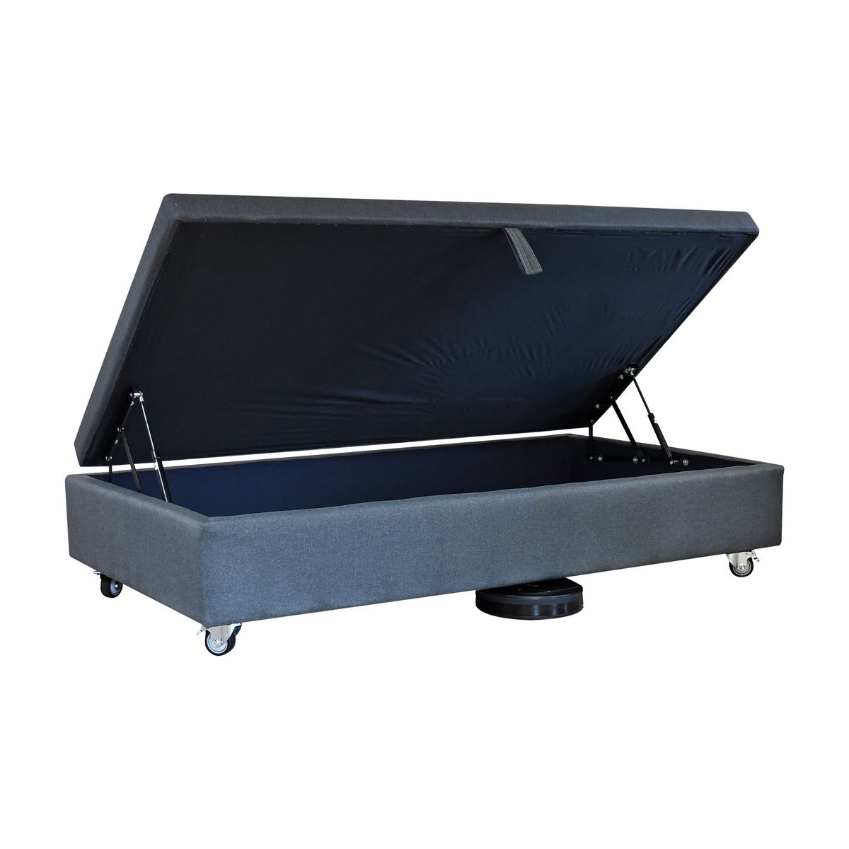 BLOCCARE - Base De Cama Baul 1 Plaza L200cm. Rueda Deluxe para colchon V.elastico