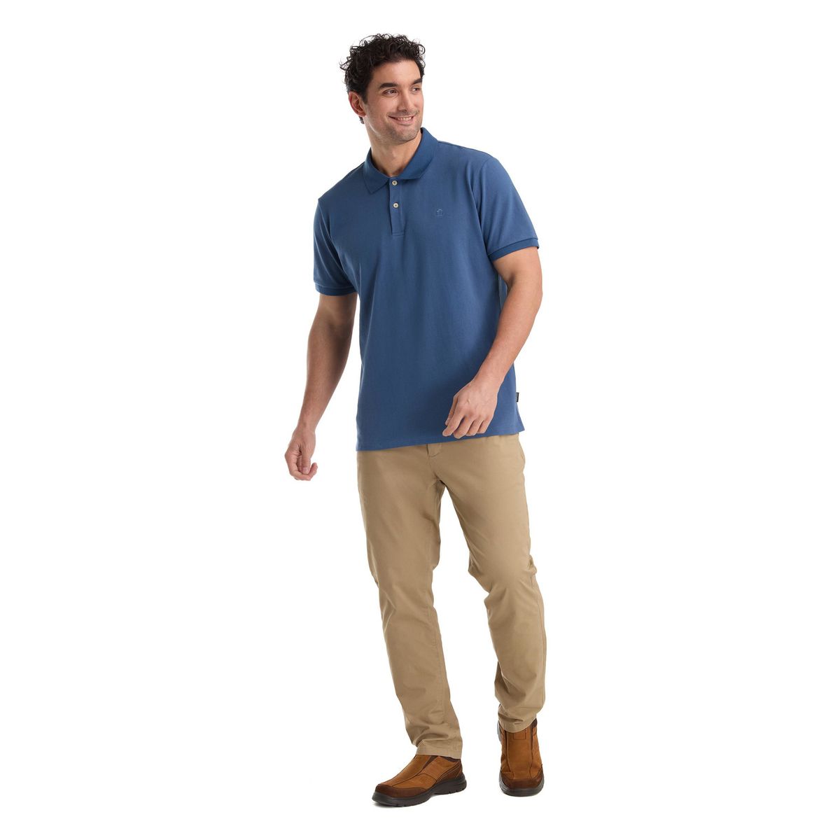 PANAMA JACK - Polera Pique Azul Panama Jack