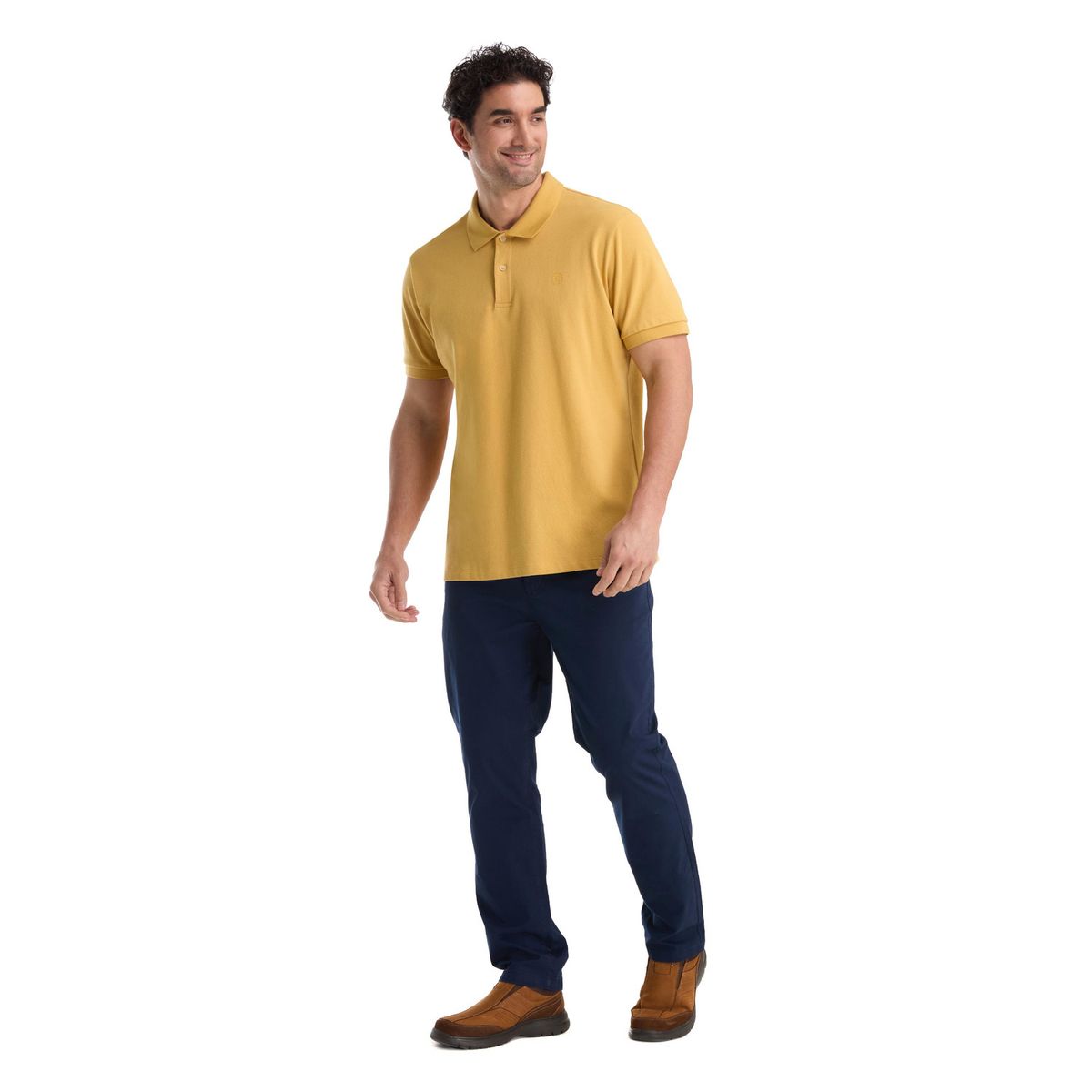 PANAMA JACK - Polera Pique Mostaza Panama Jack