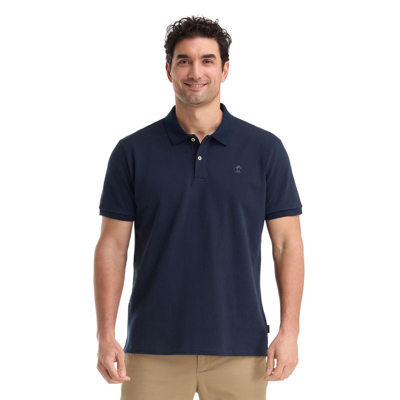 PANAMA JACK - Polera Pique Azul Oscuro Panama Jack