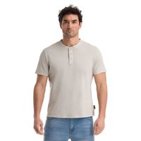 Polera Manga Corta Hombre Beige