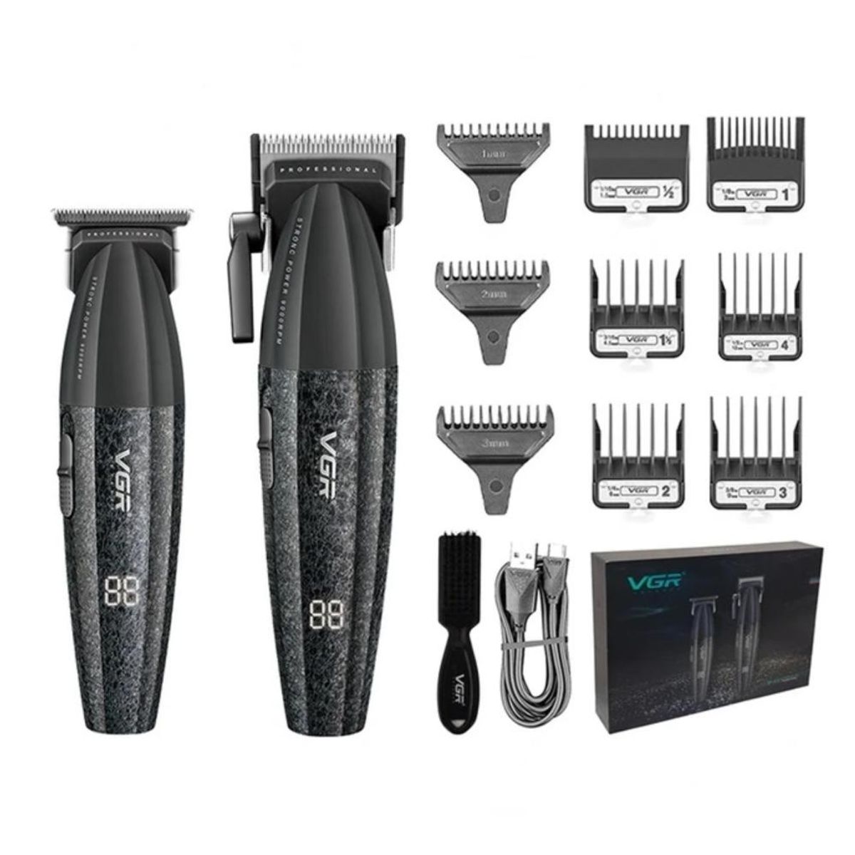VGR VOYAGER - Barber Combo VGR Profesional V640 Clipper y Trimmer 9000RPM