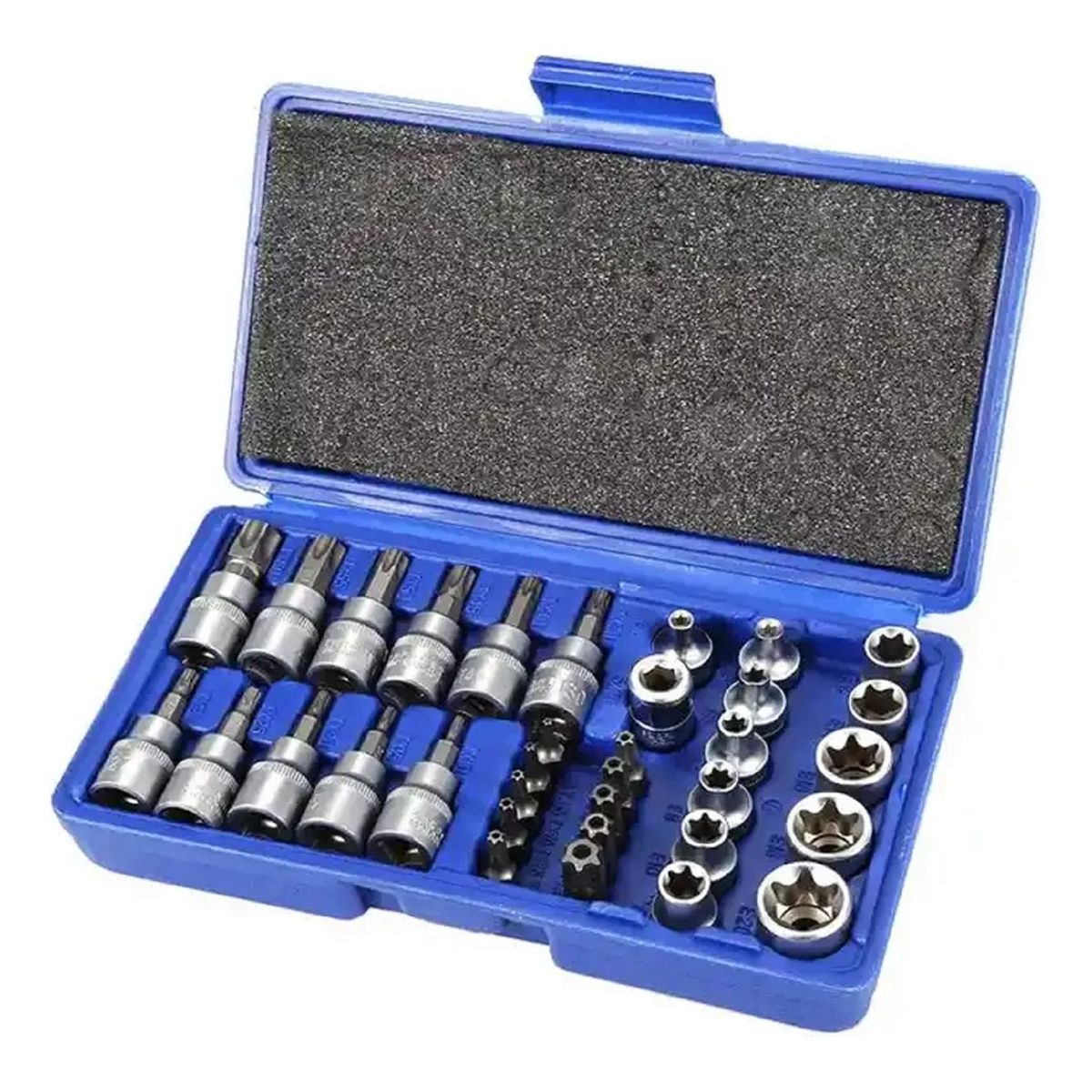 GENERICO - Juego Dados Torx Hembra Macho 34 Piezas