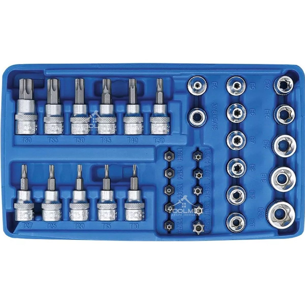 GENERICO - Juego Dados Torx Hembra Macho 34 Piezas