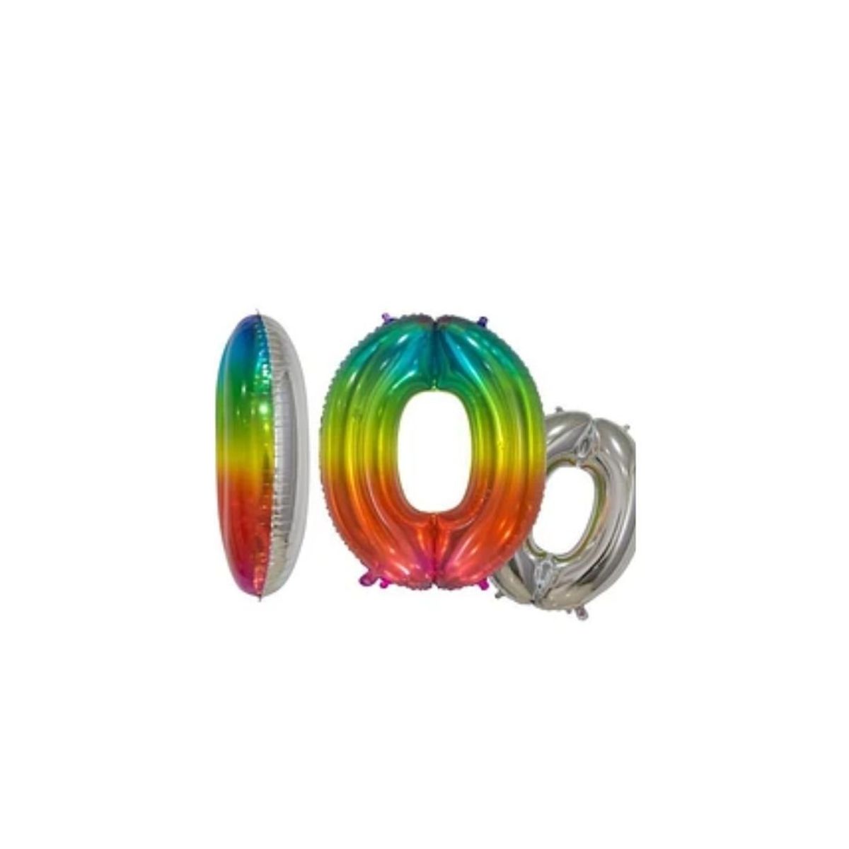 GENERICO - Globo Metálico Número 0 Multicolor 16 Pulgadas