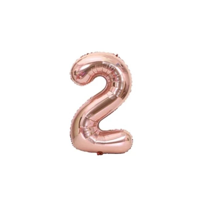 GENERICO - Globo Número 2 Oro Rosa 16 Pulgadas