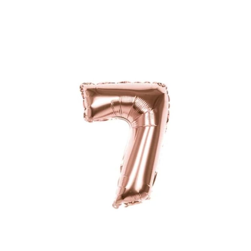 GENERICO - Globo Número 7 Oro Rosa 16 Pulgadas