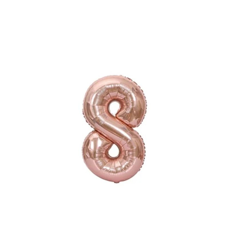 GENERICO - Globo Número 8 Oro Rosa 16 Pulgadas