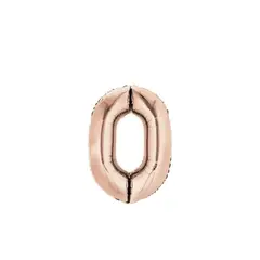 GENERICO - Globo Número 0 Oro Rosa 16 Pulgadas