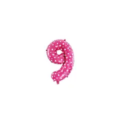 GENERICO - Globo Número 9 Rosa 16 Pulgadas