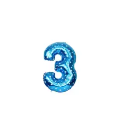 GENERICO - Globo Número 3 Azul 16 Pulgadas