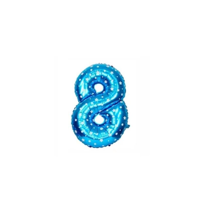 GENERICO - Globo Número 8 Azul 16 Pulgadas