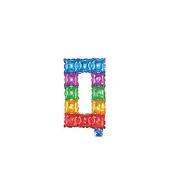 GENERICO - Globo Número 0 Cuadros De Colores 16pulgadas