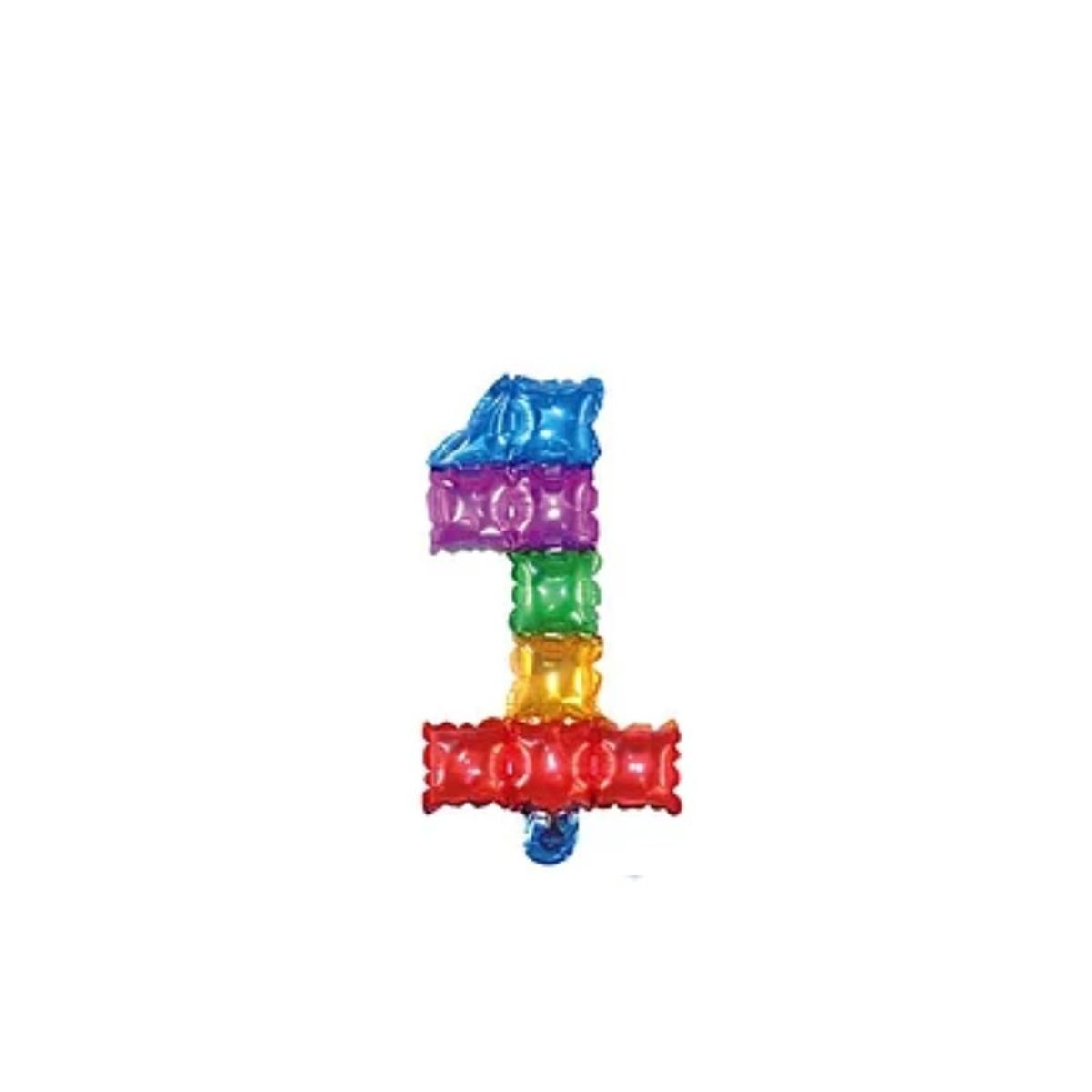 GENERICO - Globo Número 1 Cuadros De Colores 16pulgadas