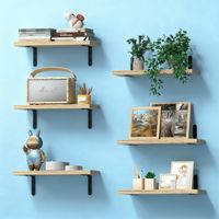 Repisas Flotantes De Madera Multipropósito X6 Marrón Claro