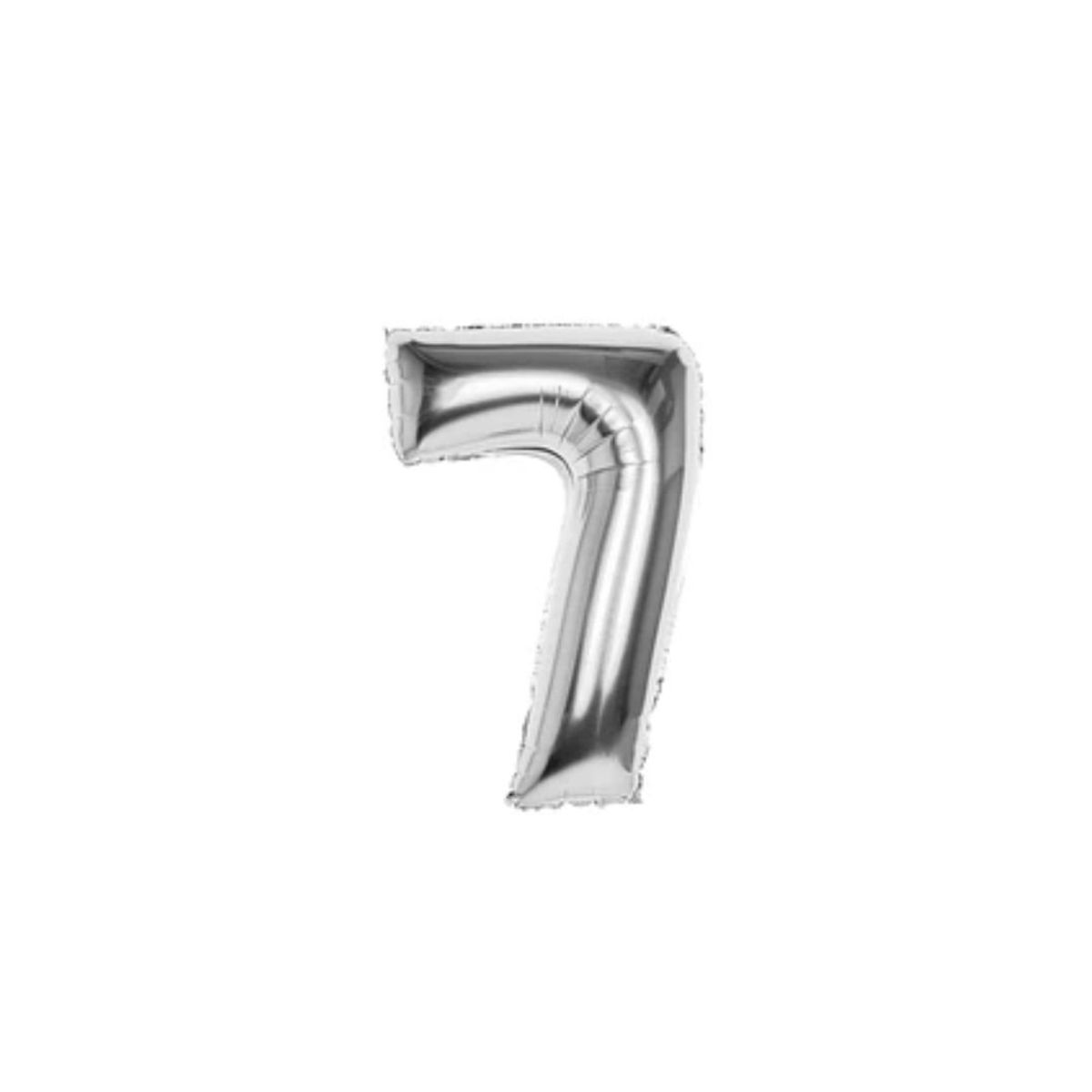 GENERICO - Globo Numero 7 Plateado 30 pulgadas