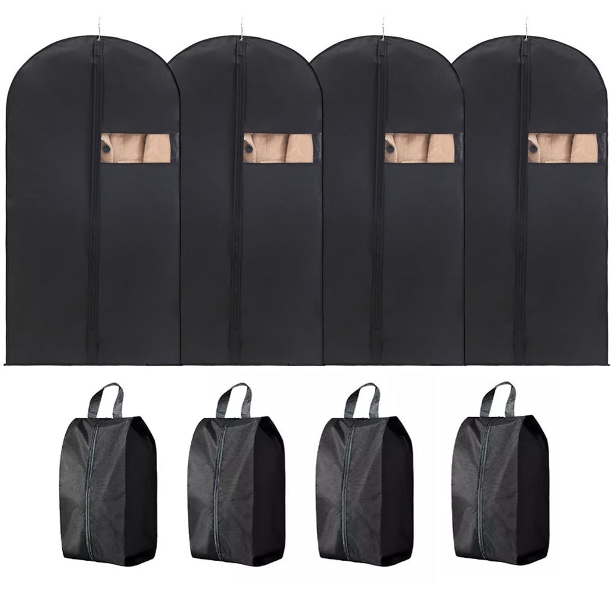 TNAKIEX - Set Kit- 4pz Porta-traje Funda+ 4pz Porta-zapato