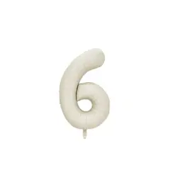 GENERICO - Globo Numero 6 Beige 32 pulgadas