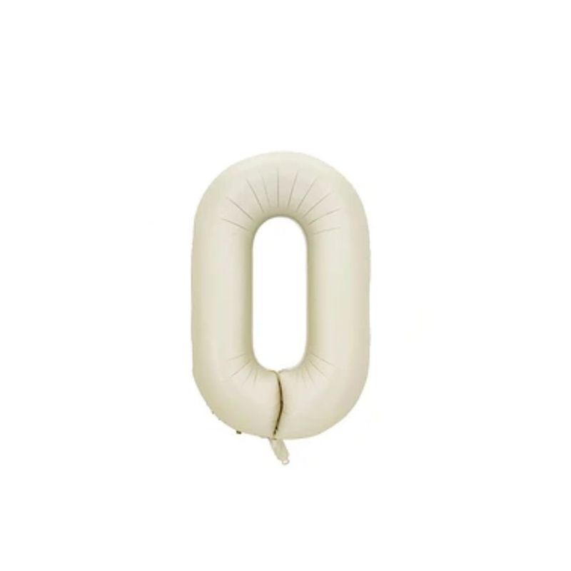 GENERICO - Globo Numero 0 Beige 32 pulgadas
