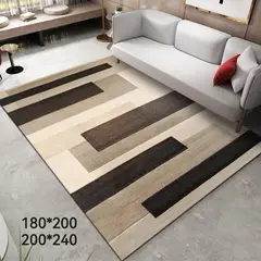 GENERICO - Alfombra Lisa con Diseño 3D 200 x 240 cm, Beige TF018