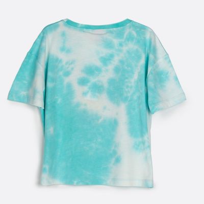 Imagen 2 del producto Polera Manga Corta Niña Tie Dye Lilo & Stitch Celeste