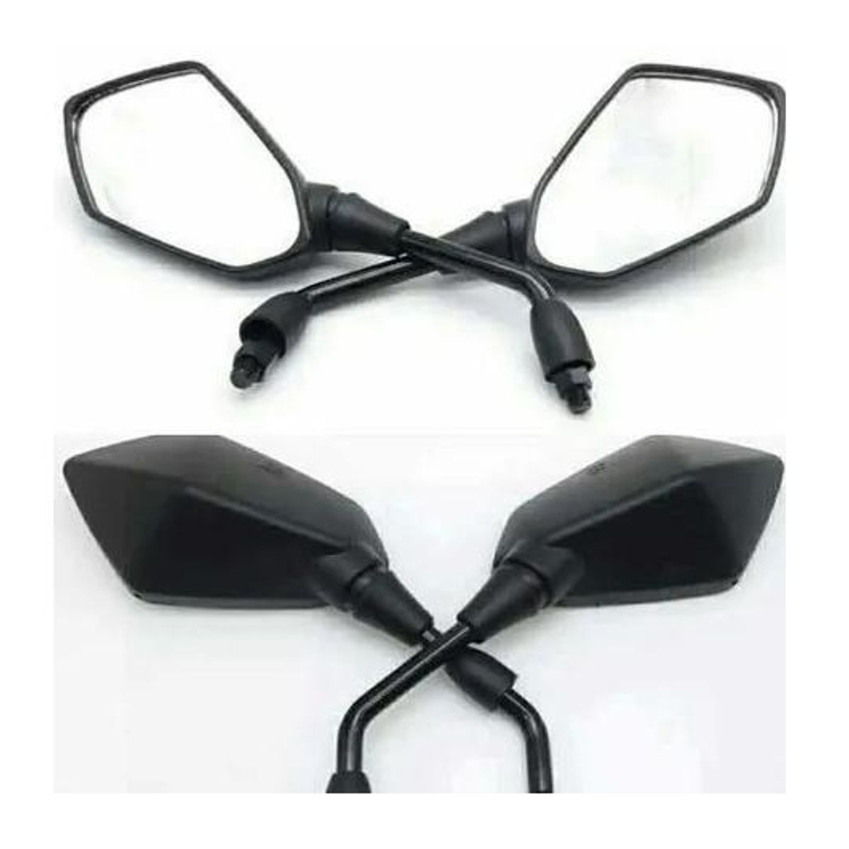 GENERICO - Espejos Para Moto Tipo Naked O Deportiva - Negro