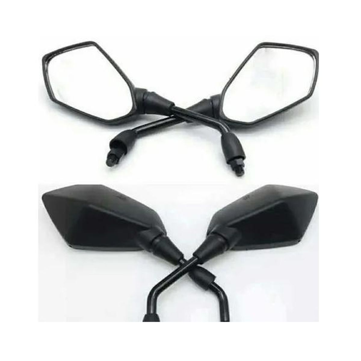 GENERICO - Espejos Para Moto Tipo Naked O Deportiva - Negro