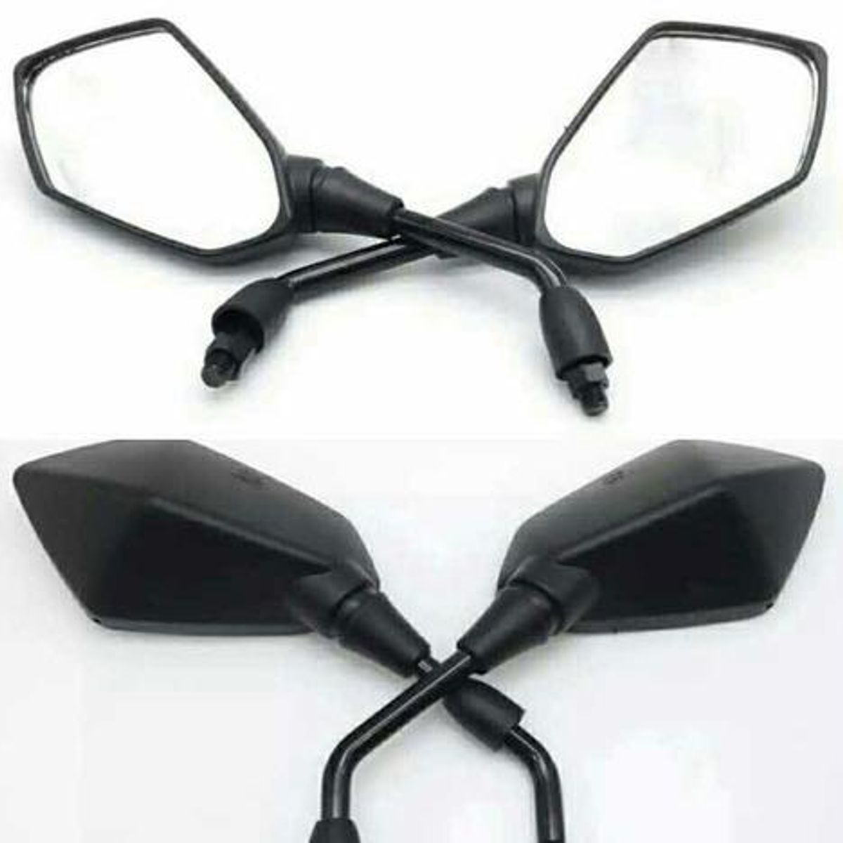 GENERICO - Espejos Para Moto Tipo Naked O Deportiva - Negro