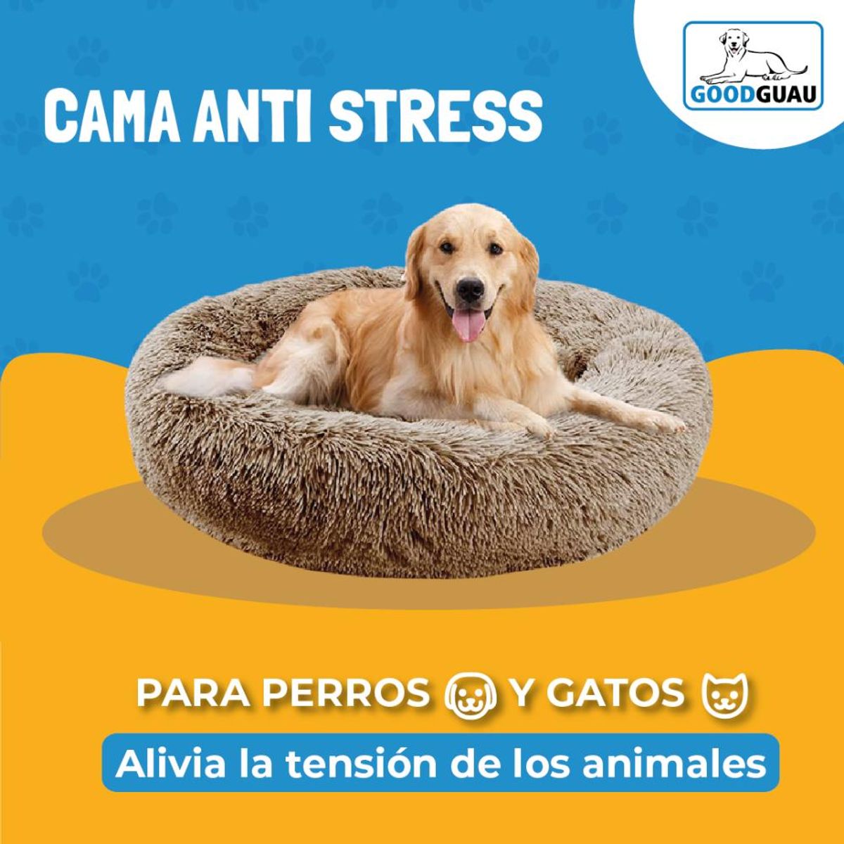 GOODGUAU - Cama Antiestrés GoodGuau, 60 cm, M